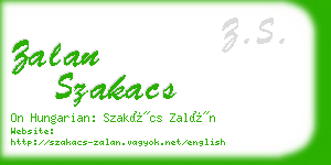 zalan szakacs business card